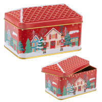 Keksdose Weihnachten kleines Haus, 12 x 7 x 8 cm