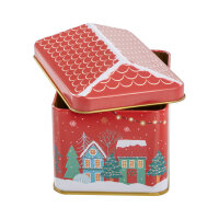 Keksdose Weihnachten kleines Haus, 12 x 7 x 8 cm