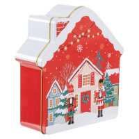 Keksdose Weihnachten Haus mit Schornstein, 16,5 x 17,5 x 5,5 cm
