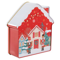 Keksdose Weihnachten Haus mit Schornstein, 16,5 x 17,5 x 5,5 cm