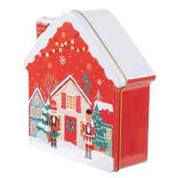 Keksdose Weihnachten Haus mit Schornstein, 16,5 x 17,5 x 5,5 cm