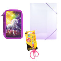 Idena Schulstart Box Einhorn 9-teilig + Gratis Regenschutzhülle