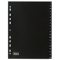 Register A - Z, 20-teilig, DIN A4, aus PP, volldeckend, schwarz