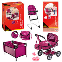 Idena Puppenwagen & Puppen-Reiseset 8-teilig