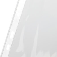 Packung mit 10 Prospekthüllen in DIN A4 Größe, glasklar und strapazierfähig.