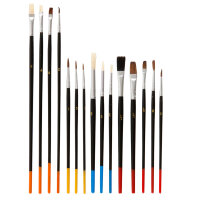 Pinsel-Set mit 15 Teilen aus Haarborsten und Aquarellpinseln, FSC 100% zertifiziert