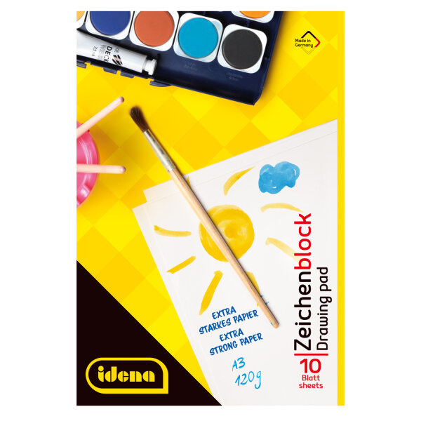 DIN A3 Zeichenblock mit 10 Blatt und 120 g/m² Papier, FSC-Mix zertifiziert