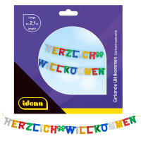 Bunte Partygirlande Herzlich Willkommen mit einer...
