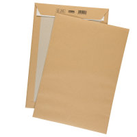 Pappr&uuml;ckwandtaschen B4, FSC&reg; Recycled, 100 St&uuml;ck, 130 g/m&sup2;, ohne Fenster, haftklebend, braun