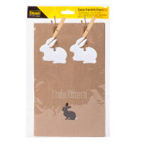 Zwei österliche Geschenktüten aus braunem Kraftpapier im 26 x 16 x 8 cm Format, FSC-Mix zertifiziert