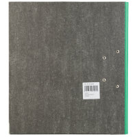 Grüner Ordner im Wolkenmarmor-Design aus FSC-Mix in DIN A4 mit 8 cm Rückenbreite.