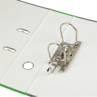 Grüner Ordner im Wolkenmarmor-Design aus FSC-Mix in DIN A4 mit 8 cm Rückenbreite.