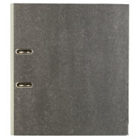 DIN A4 Ordner in Wolkenmarmor-Design mit grauem 8 cm Rücken und FSC-Mix-Zertifizierung.