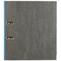 Blauer DIN A4 Ordner mit Wolkenmarmor-Design und 8 cm Rückenbreite.