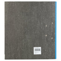 Blauer DIN A4 Ordner mit Wolkenmarmor-Design und 8 cm Rückenbreite.