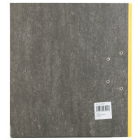 Ordner mit Wolkenmarmor-Design in Gelb, FSC-Mix, DIN A4, 5 cm Rückenbreite.