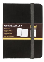 Notizbuch, DIN A7, FSC&reg; Mix, 192 Seiten, 80 g/m&sup2;, liniert, Hardcover, schwarz