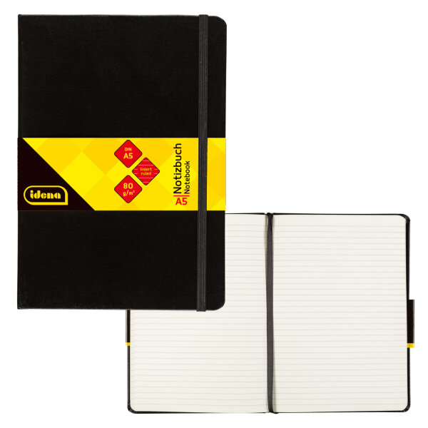 Notizbuch - liniert, DIN A5, Hardcover, 80 g/m²