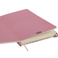 Notizbuch in Roségold mit glitzerndem Einband, karierten Seiten und FSC-Mix-Zertifizierung