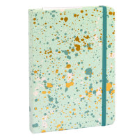 Notizbuch in Mint mit funkelden Details, karierte...