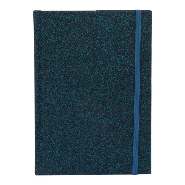 Notizbuch Glitter nachtblau - kariert, 100 g/m², FSC® Mix