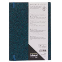 Notizbuch Glitter nachtblau - kariert, 100 g/m&sup2;, FSC&reg; Mix