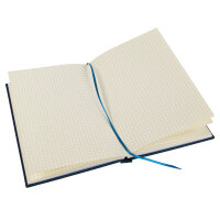 Notizbuch in glitzerndem Nachtblau mit kariertem Muster, 100 g/m² Papier und FSC-Mix-Zertifizierung