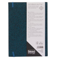 Notizbuch in glitzerndem Nachtblau mit kariertem Muster, 100 g/m² Papier und FSC-Mix-Zertifizierung