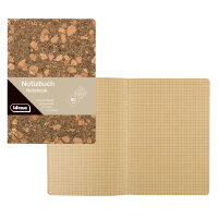 Notizbuch mit Korkeinband und recyclingpapier, kariert