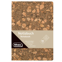 Notizbuch mit Korkeinband und recyclingpapier, kariert