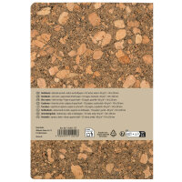 Notizbuch mit Korkeinband und recyclingpapier, kariert