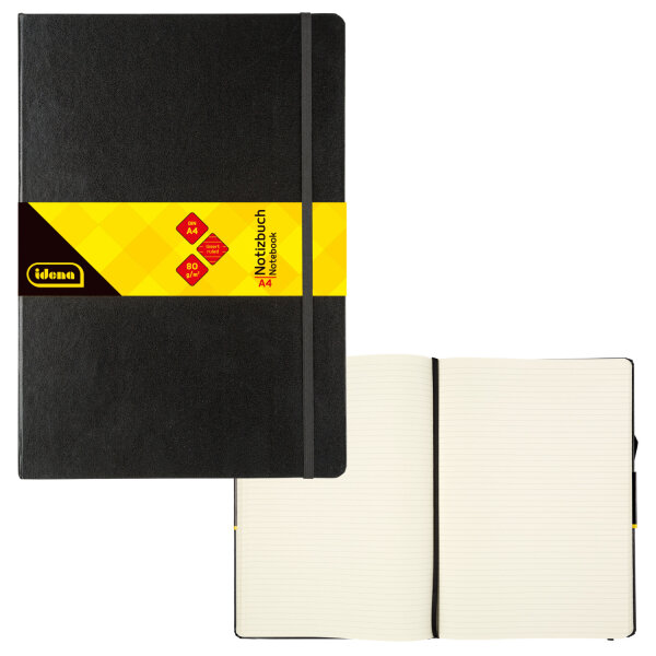 Notizbuch - liniert, DIN A4, Hardcover, 80 g/m²