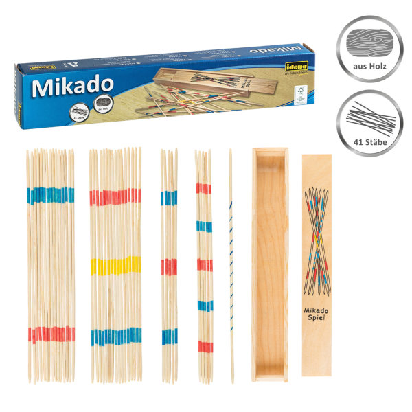 Mikado Spiel, FSC® 100 %, 41 Stäbchen, in praktischer Holzbox, inkl. Anleitung