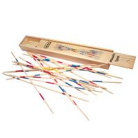 Klassisches Mikado-Spiel mit 41 Stäbchen in Holzbox und Anleitung, FSC-zertifiziert
