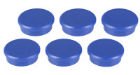 Magnete, 6 St&uuml;ck, rund, 24 mm Durchmesser, 7 mm St&auml;rke, blau