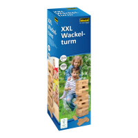 XXL Wackelturm aus FSC-zertifiziertem Holz in den Maßen 54 x 15 x 15 cm, perfekt für spannende Spielrunden mit Familie und Freunden