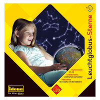 Leuchtglobus mit politischem Kartenbild und Sternbildern, Durchmesser 25 cm