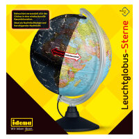 Leuchtglobus mit politischem Kartenbild und Sternbildern, Durchmesser 25 cm