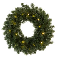 LED Weihnachtskranz, &Oslash; 40 cm, warmwei&szlig;, f&uuml;r innen, batteriebetrieben