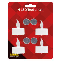 LED Teelichter, 4 St&uuml;ck, inklusive Batterien, wei&szlig;