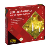 Lichterkette - 30 LED-Kerzenlichter, warmweiß