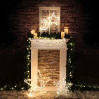 LED Dekolicht Stern - 23 x 23 cm, warmweiß, für innen und außen, mit Timer, batteriebetrieben