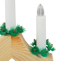 LED Adventsleuchter, mit 7 Kerzenlichtern, f&uuml;r innen, batteriebetrieben, Holz