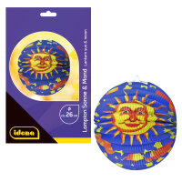 Schwarzer Lampion mit Sonnen- und Mondmotiv, 26 cm...
