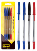 Kugelschreiber, 4 Stück, 3 Schreibfarben