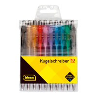 Kugelschreiber, 10 St&uuml;ck, blauschreibend, transluzente Farben