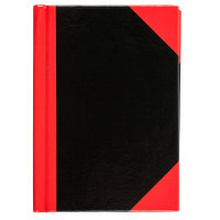 Kladde, DIN A7, FSC&reg; Mix, 96 Seiten, 70 g/m&sup2;, kariert, Hardcover, rot/schwarz