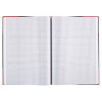 Kladde, DIN A5, FSC&reg; Mix, 96 Seiten, 70 g/m&sup2;, kariert, Hardcover, rot/schwarz