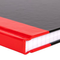 Kladde, DIN A5, FSC&reg; Mix, 96 Seiten, 70 g/m&sup2;, kariert, Hardcover, rot/schwarz