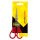 Rote Kinderschere mit spitzer Spitze, 13,5 cm lang, ideal für Rechtshänder.